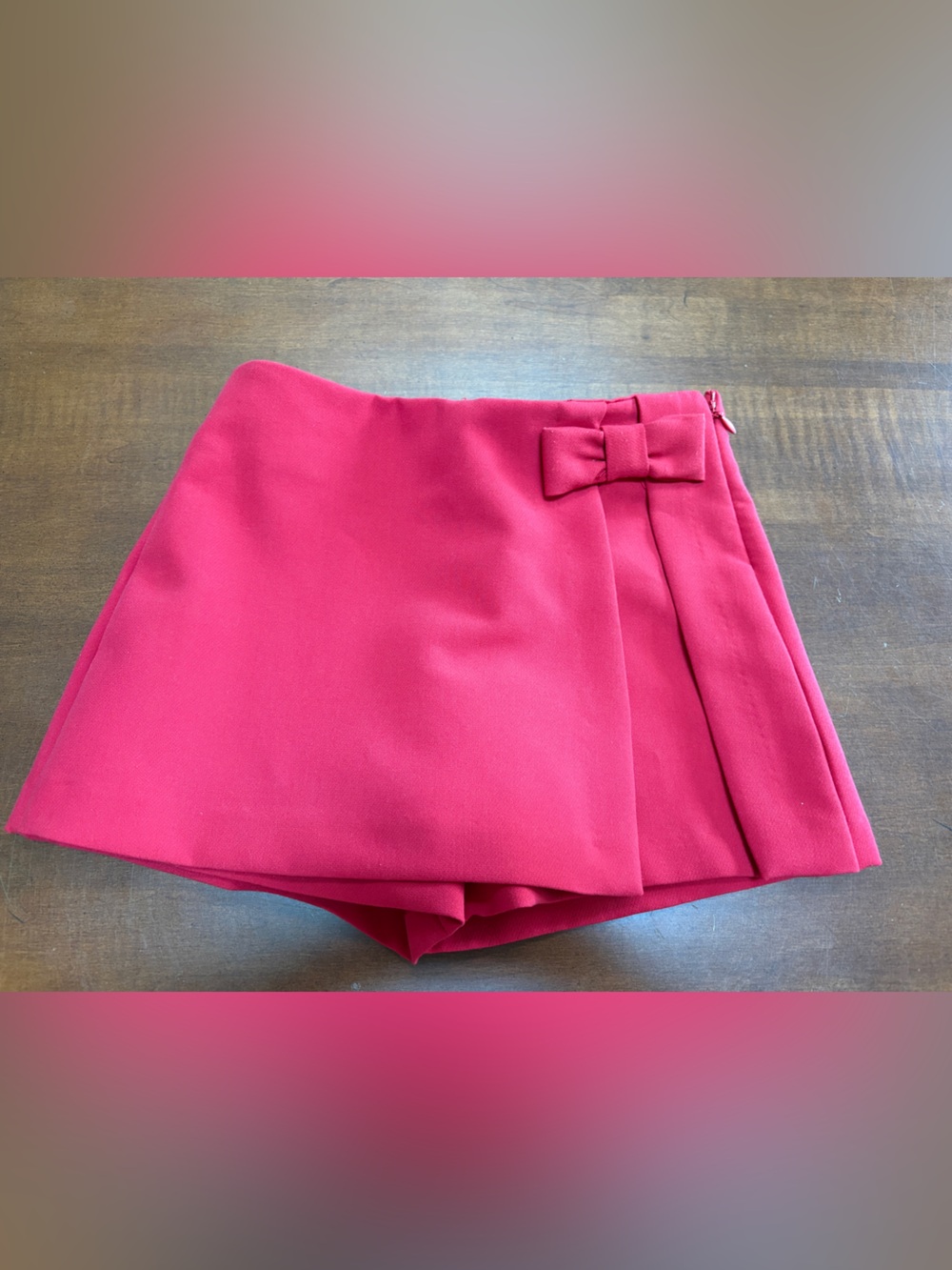 Zara red Girls' Bow Detail Skort